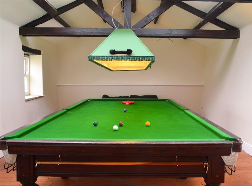 Appealing games room with full size snooker table at The Farmhouse, 