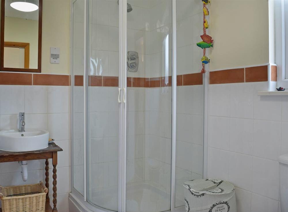 Well presented en-suite with shower cubicle at Bracelet Cottage in Mumbles, near Swansea, Glamorgan, West Glamorgan