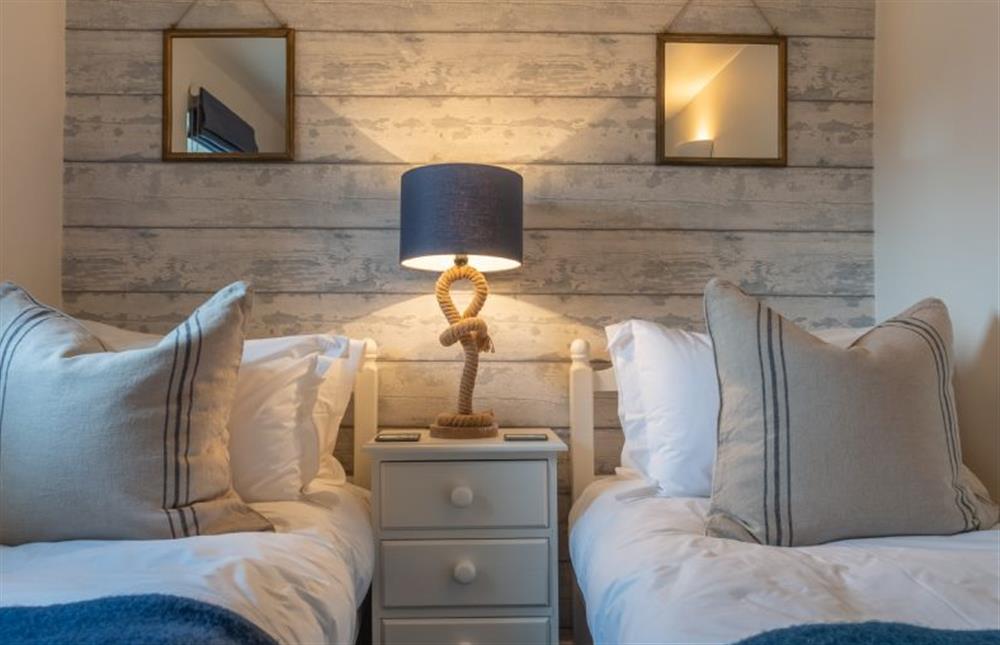 First floor: Bedroom two comes with two 3ft single beds at Bracken Cottage, Brancaster Staithe near Kings Lynn