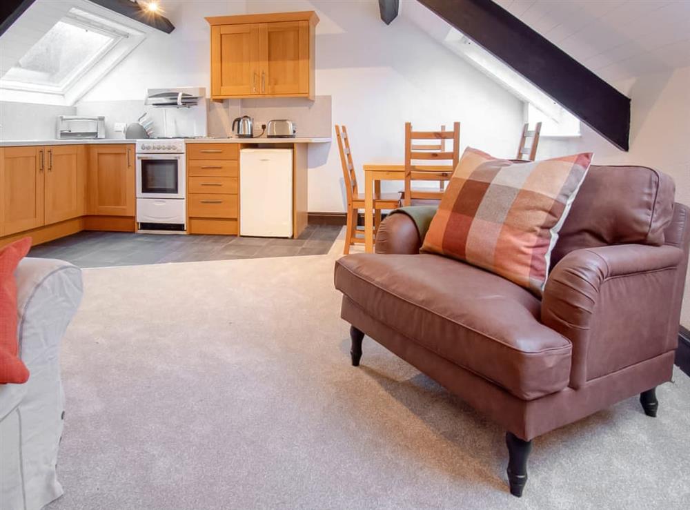 Open plan living space at Bracken Cottage in Talkin Head, near Carlisle, Cumbria