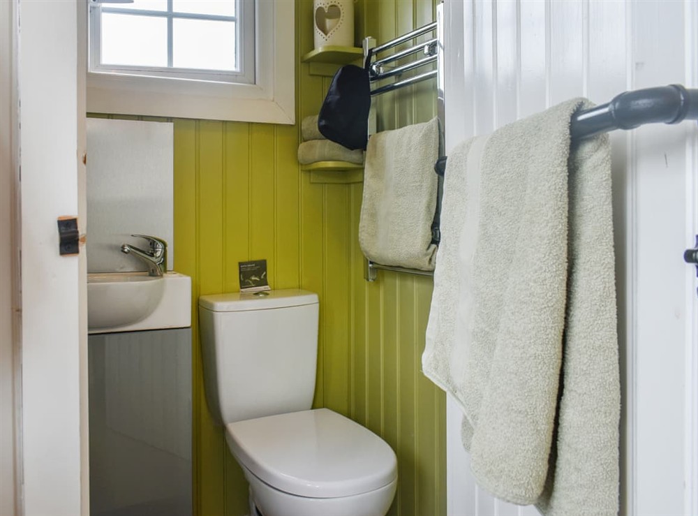 Shower room at Bracken Hut at Copy House Hideaway in Earby, Lancashire