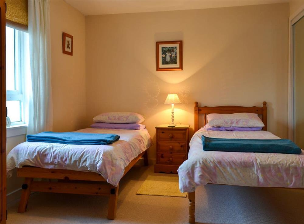 Twin bedroom at Brae Lodge in Cullen, near Buckie, Moray, Banffshire