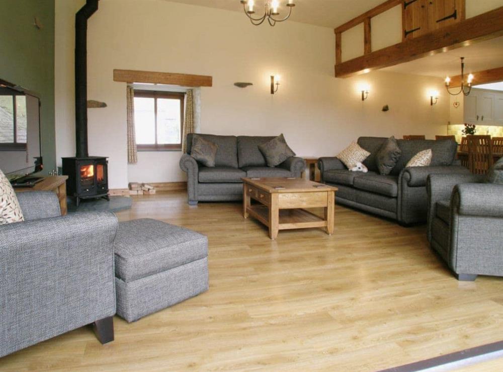Open plan living/dining room/kitchen at Bram Cragg Barn in St. Johns-in-the-Vale, Keswick, Cumbria
