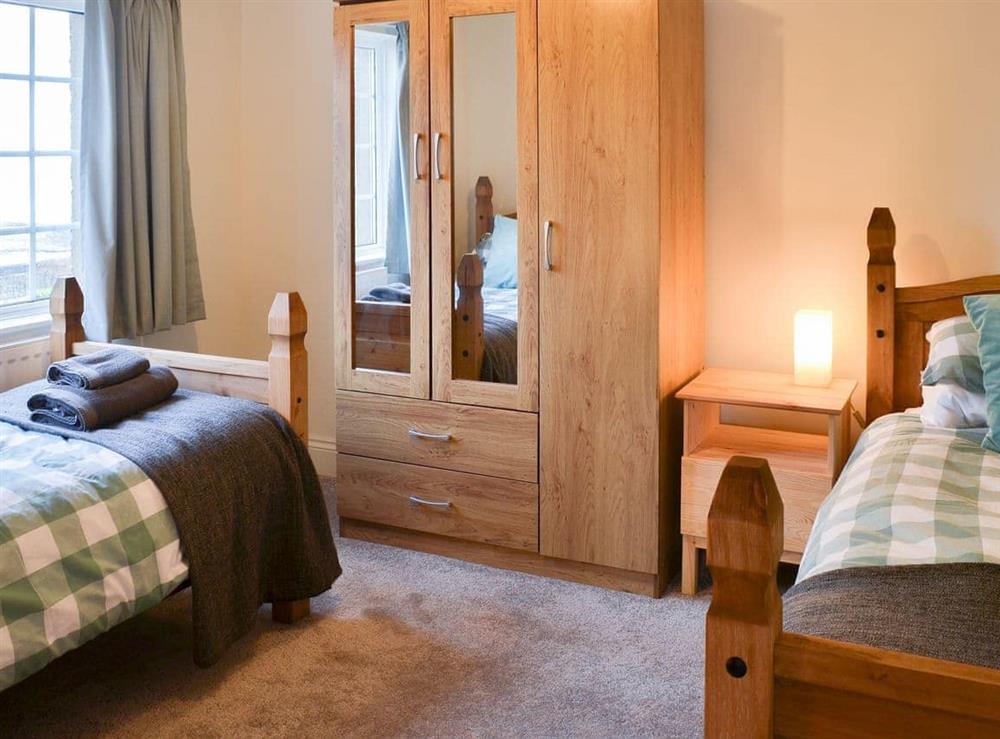 Attractive twin bedded room at Bramble Cottage in Craster, near Alnwick, Northumberland