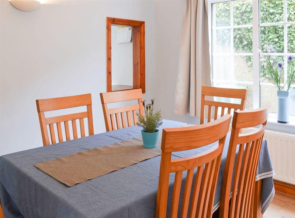 Dining room at Bramble Cottage in Craster, near Alnwick, Northumberland