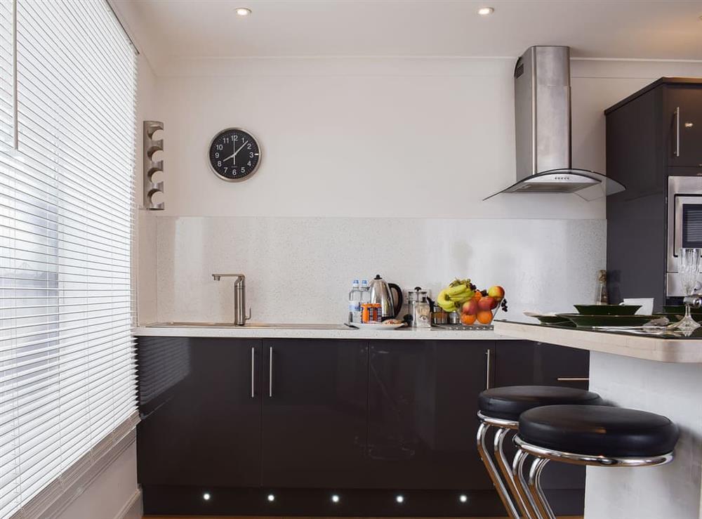 Lovely contemporary kitchen area at Bramble Cottage in Leven, Fife