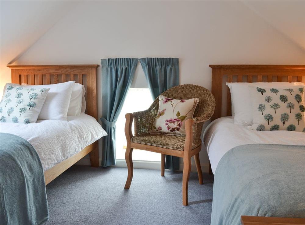 Twin bedroom at Bramble Cottage in Llanddeusant, near Llangadog, Carmarthenshire, Dyfed