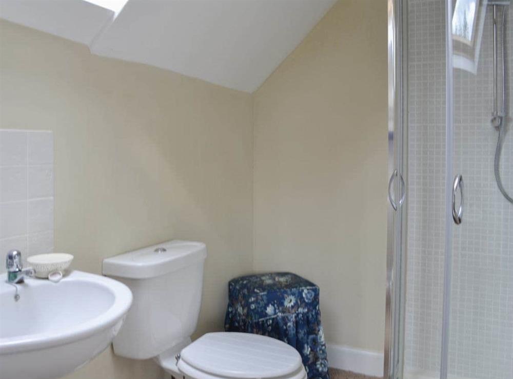 En-suite shower room at Bramble Cottage in Meigle, Perthshire