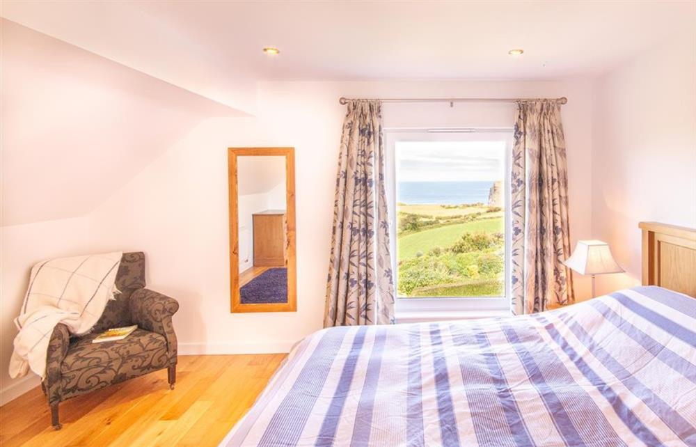 King size bedroom with awesome view! at Bramble Hill in Crackington Haven