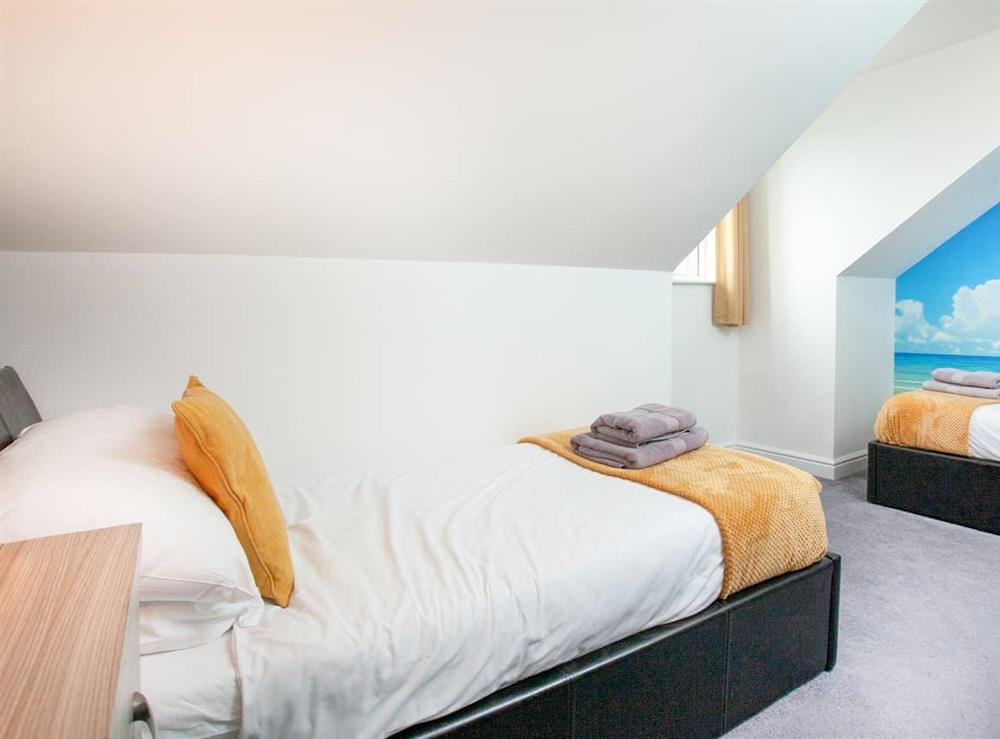 Twin bedroom at Bramble House in Watergate Bay, Cornwall