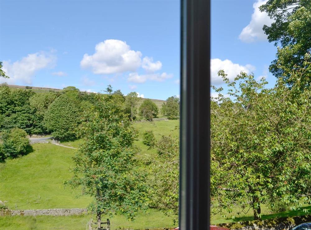 Rural view from the double bedroom at Brambledene in Hebden, near Grassington, North Yorkshire
