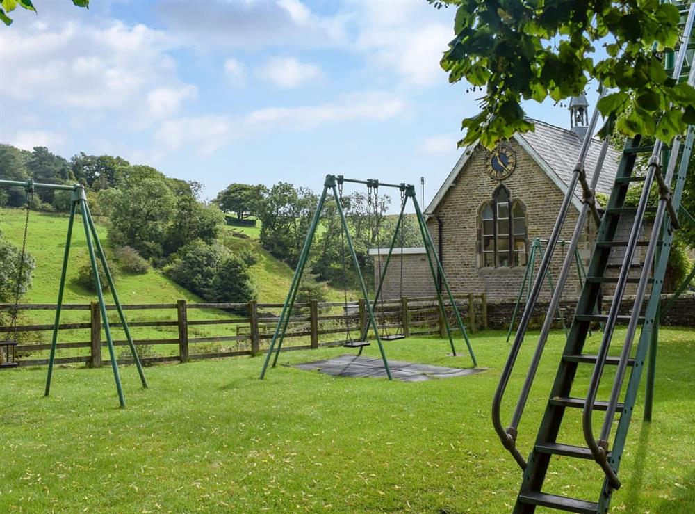 Village playground located opposite the property at Brambledene in Hebden, near Grassington, North Yorkshire