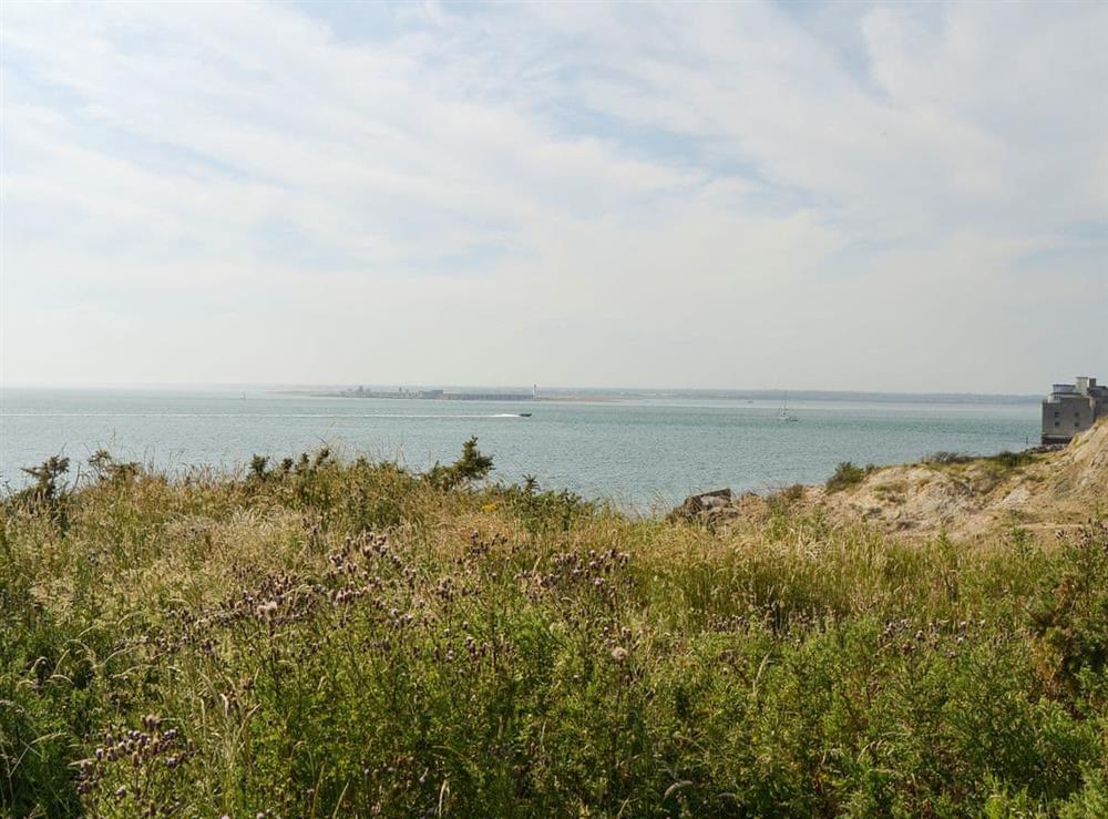 Wonderful sea views from the site at Brambles Kip in Freshwater, Isle of Wight