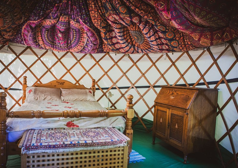 One of the bedrooms at Brandon House Farm Yurt, Brandon Parva near Mattishall