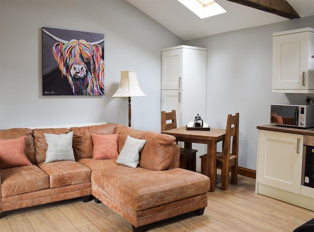 Open plan living space at Brandy Lodge in Newsham, near Richmond, North Yorkshire