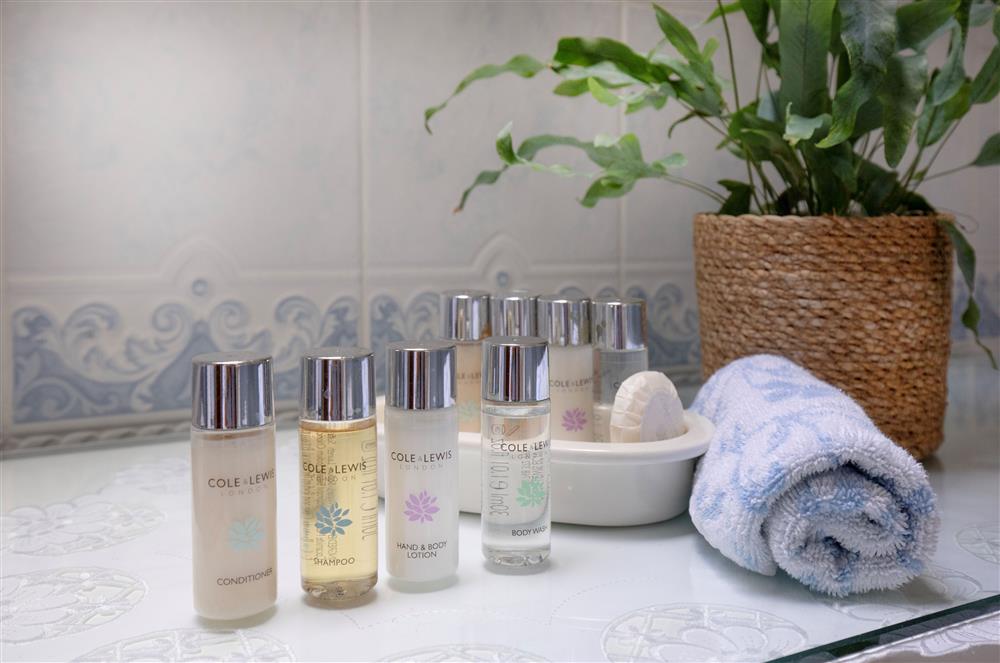 Luxurious toiletries are provided