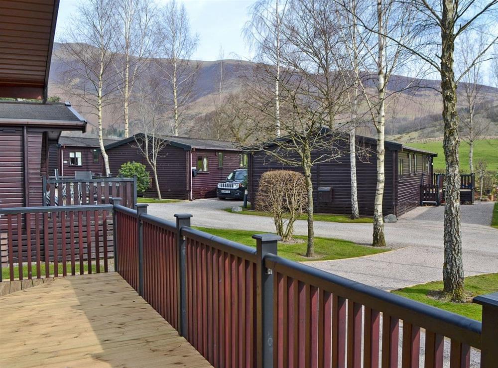 Private decking with stunning fell views at Bransty in Burnside Park, Cumbria