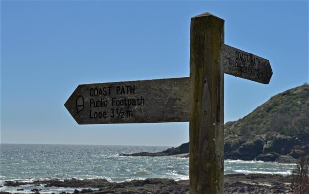 The South West Coastal path runs through Looe, Polperro and Talland Bay