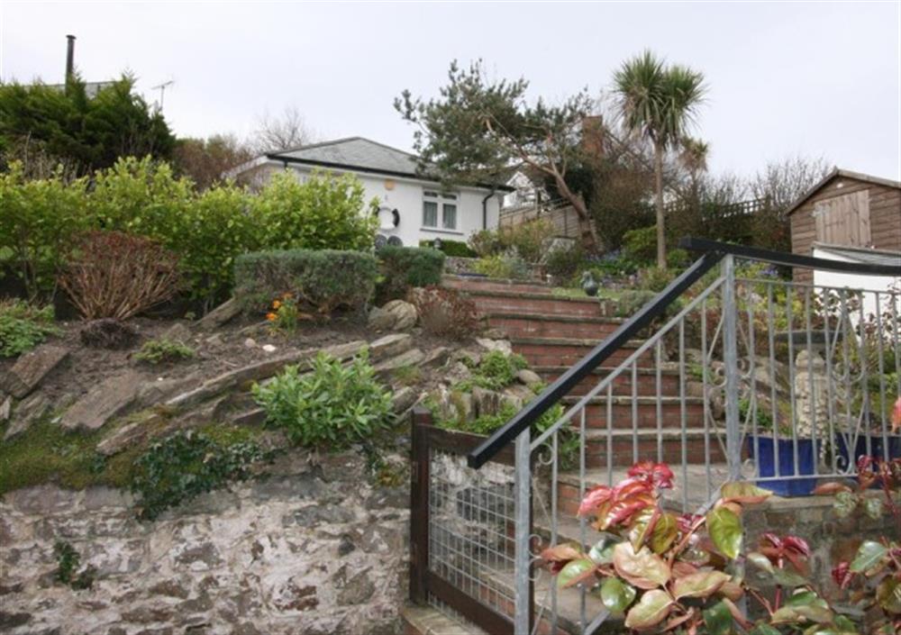 Steps to garden and annexe  at Breakwater Cottage in Bude