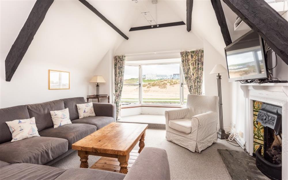 The living room at Breakwater Cottage in Bude