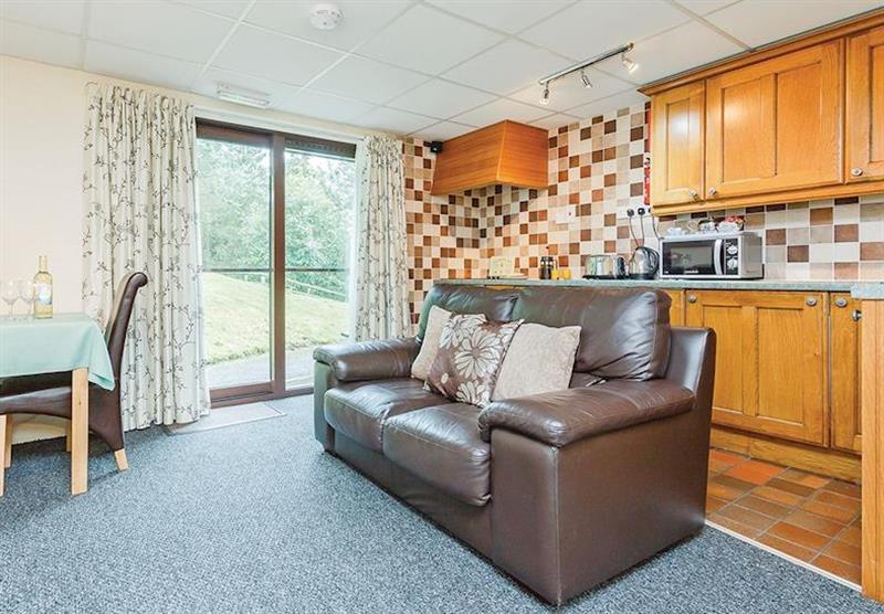 Typical living room and kitchen in Craig-Y-Nos at Brecon Beacons Resort in Brecon Beacons National Park, South Wales