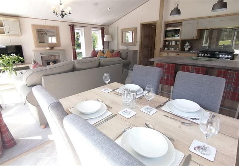 Dining and living area in the Fallow Lodge at Bredon View in Pershore, Worcestershire