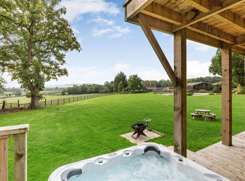 Hot tub at Breidden Lodge in Sweeney, near Oswestry, Shropshire