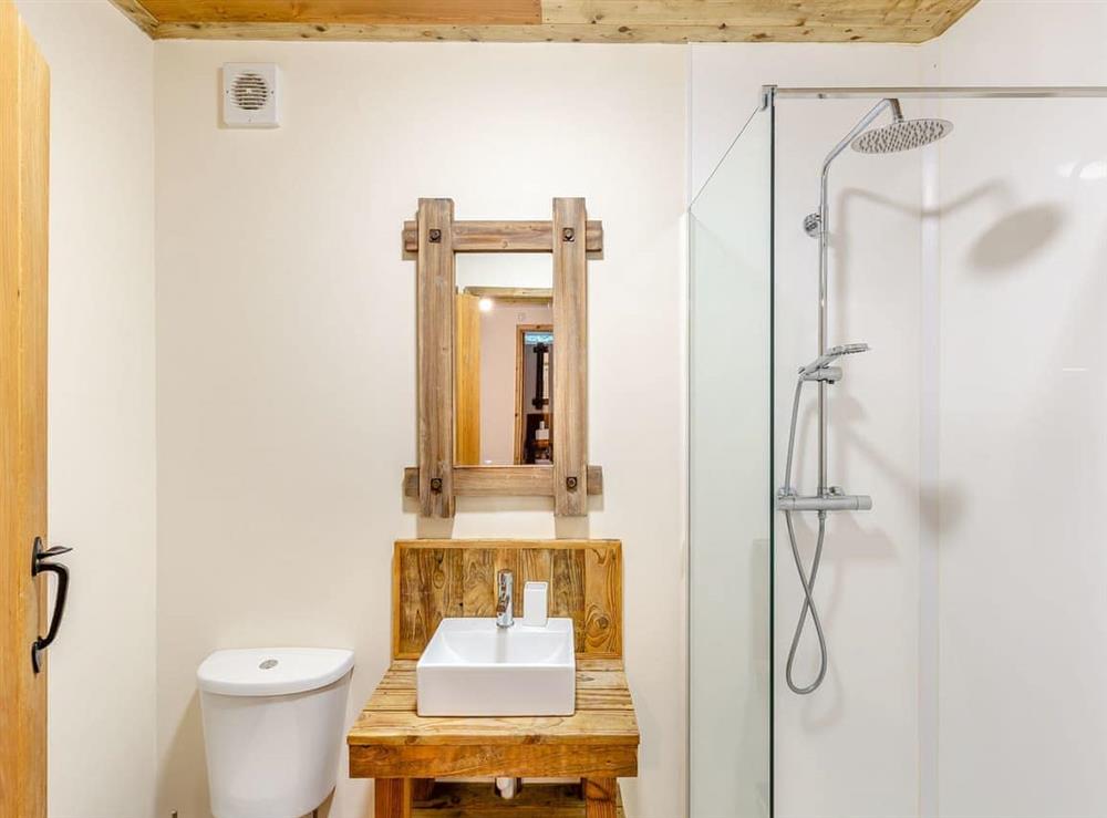 Shower room at Breidden Lodge in Sweeney, near Oswestry, Shropshire