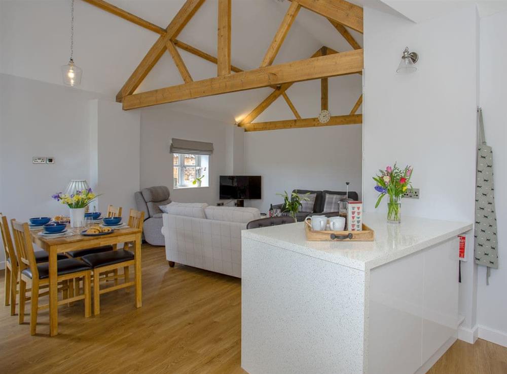 Spacious open plan living space at Brens Barn in Aiskew, near Bedale, North Yorkshire
