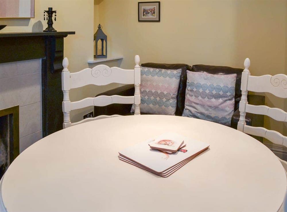 Lovely dining area with shabby chic furniture at Brewers Cottage in Cropton, near Pickering, North Yorkshire