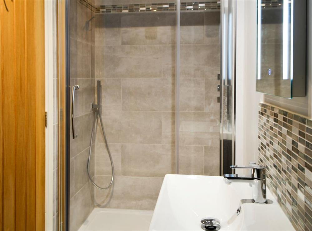 En-suite shower room at Brewers Cottage in Near Hexham, Northumberland