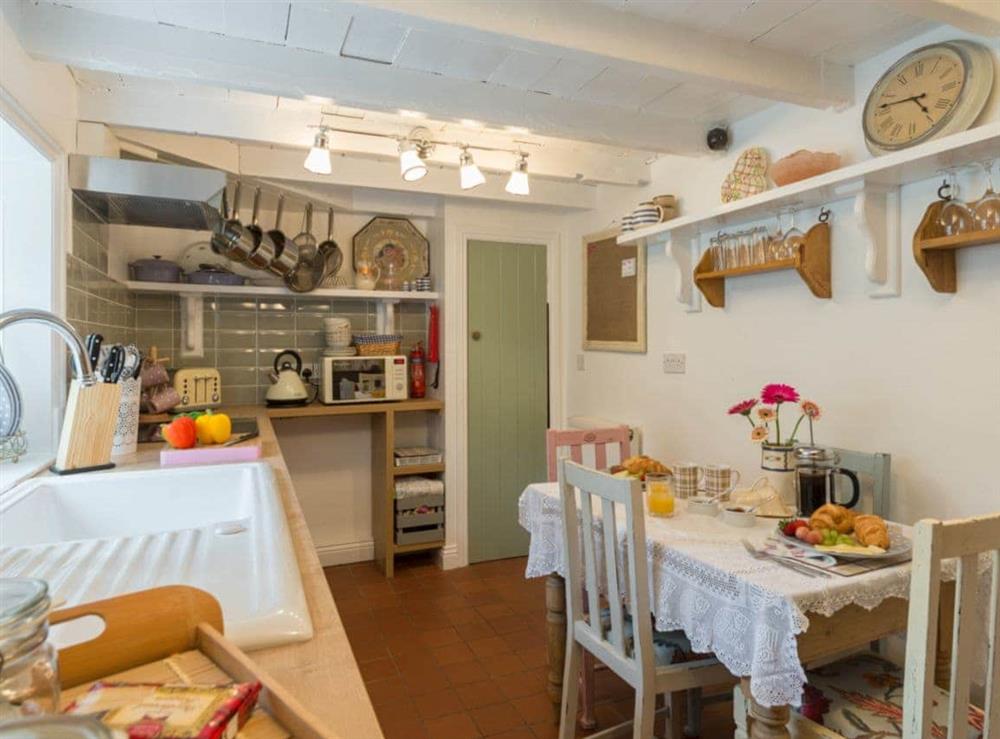 Well-appointed kitchen with dining area at Brewery House Cottage in Bishop Middleham, near Durham, England