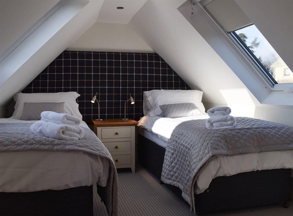 Twin bedroom at Briar Cottage in Gargunnock, near Stirling, Stirlingshire