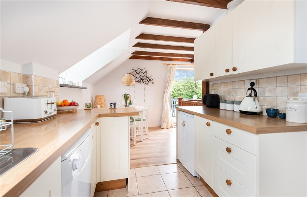 This is the kitchen at Briar Cottage in Talland Bay