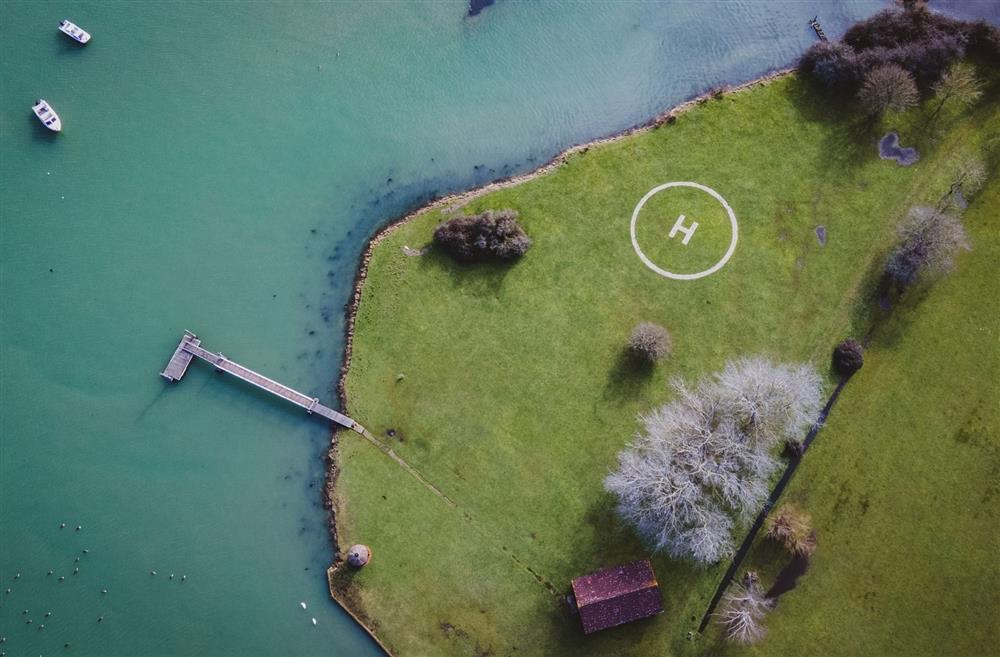 The helipad on the edge of the sea