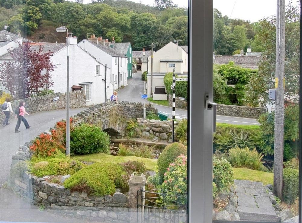 View of Braithwaite village from twin bedroom at Bridge Cottage in Keswick, Cumbria