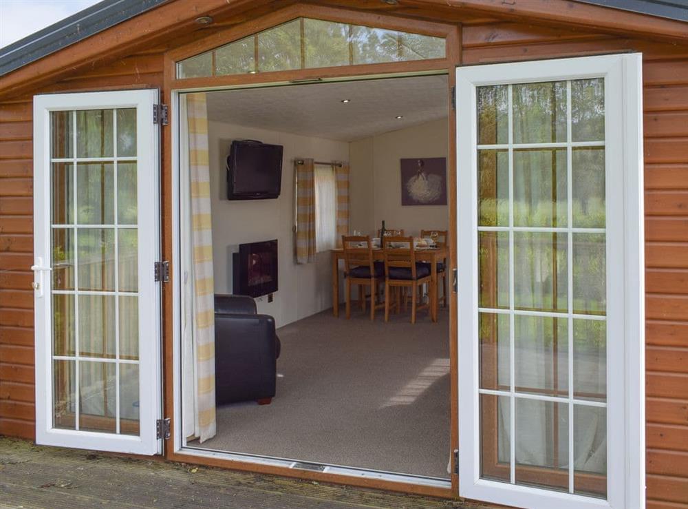 French doors to the terrace at Bridge End Lodge in Dollar, near Stirling, Clackmannanshire