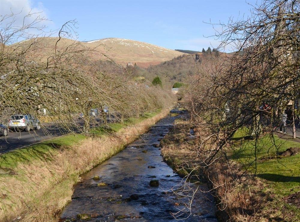 Local River running through Dollar village at Bridge End Lodge in Dollar, near Stirling, Clackmannanshire