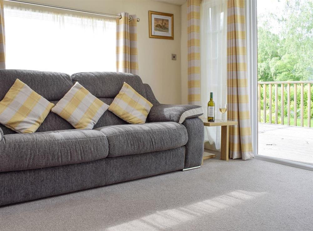 Welcoming living area at Bridge End Lodge in Dollar, near Stirling, Clackmannanshire