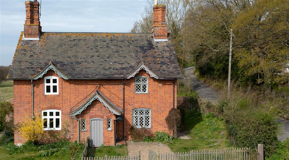 The exterior of Bridge Farm Cottage, Suffolk at Bridge Farm Cottage in Saxmundham, Suffolk
