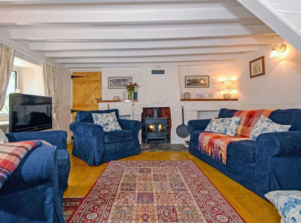 The living room at Bridge View Cottage in Middle Mill, nr Solva, Pembrokeshire, Dyfed