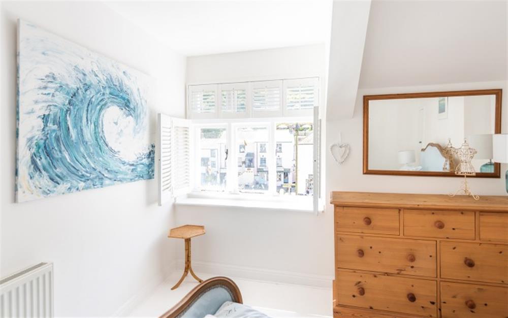 Harbour views out of this bedroom at Bridgend House in Polperro