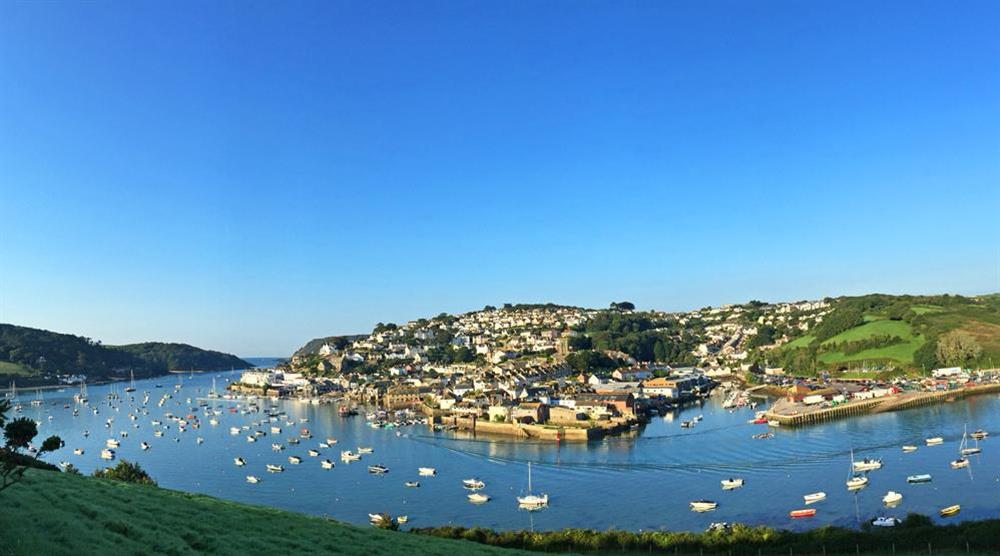 A panoramic view of Salcombe harbour from 'Snapes Point' at Bridleway House in , Salcombe