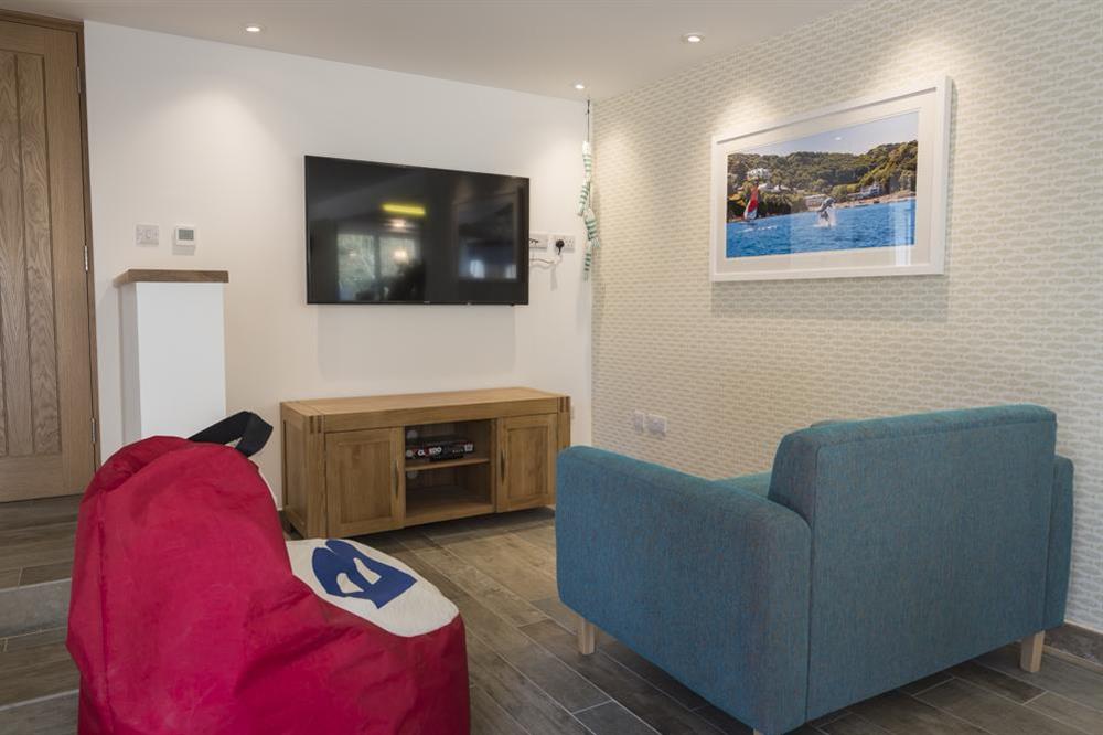 Snug area with beanbags and TV at Bridleway House in , Salcombe