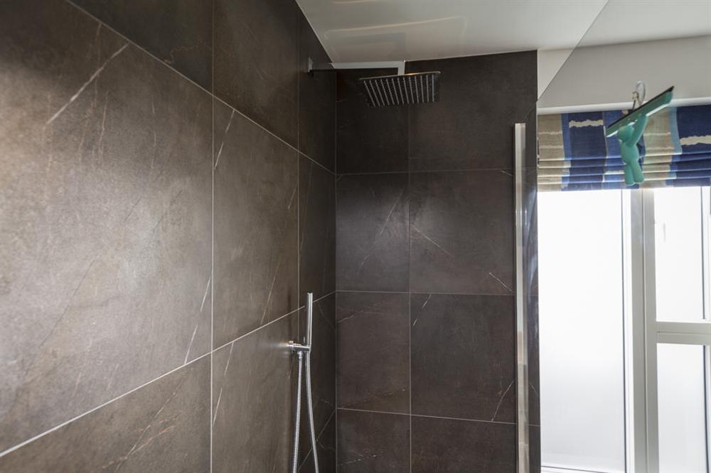 Stunning master en suite with freestanding bath and walk-in shower (photo 6) at Bridleway House in , Salcombe