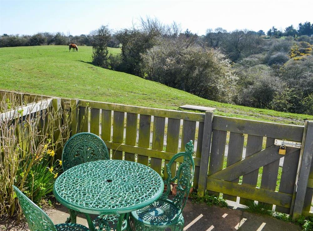 Sitting-out-area at Brier Dene Middle Cottage in New Hartley, near Whitley Bay , Tyne and Wear