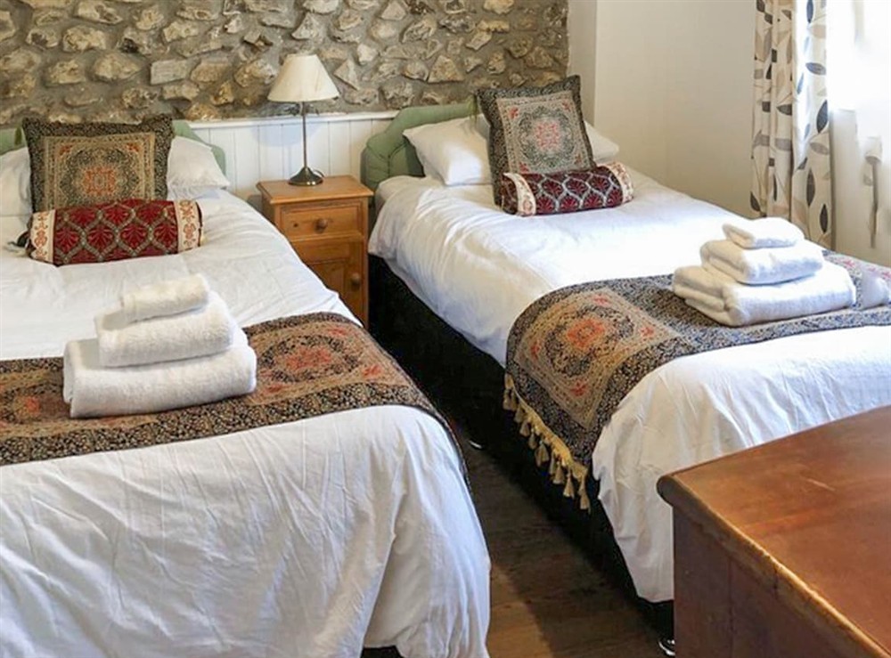 Twin bedroom at Brigand in Membury, near Axminster, Devon