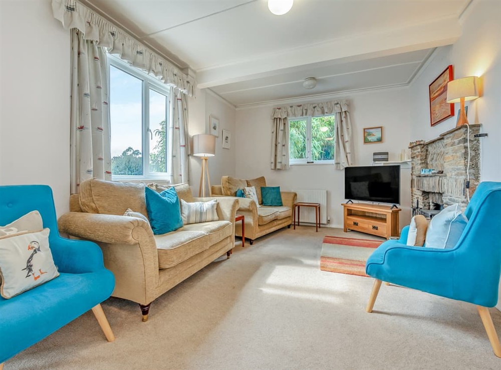 Living room at Brigids Patch in St Mawes, Cornwall