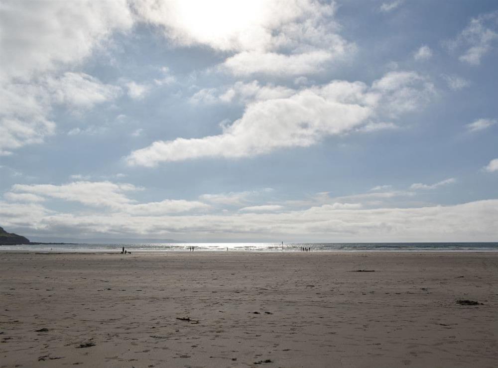 Sandy local beach at Brittania Way in Westward Ho!, Devon
