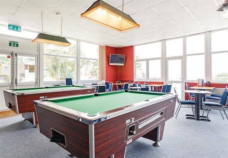 Games room at Brixham Holiday Park in Devon, South West of England